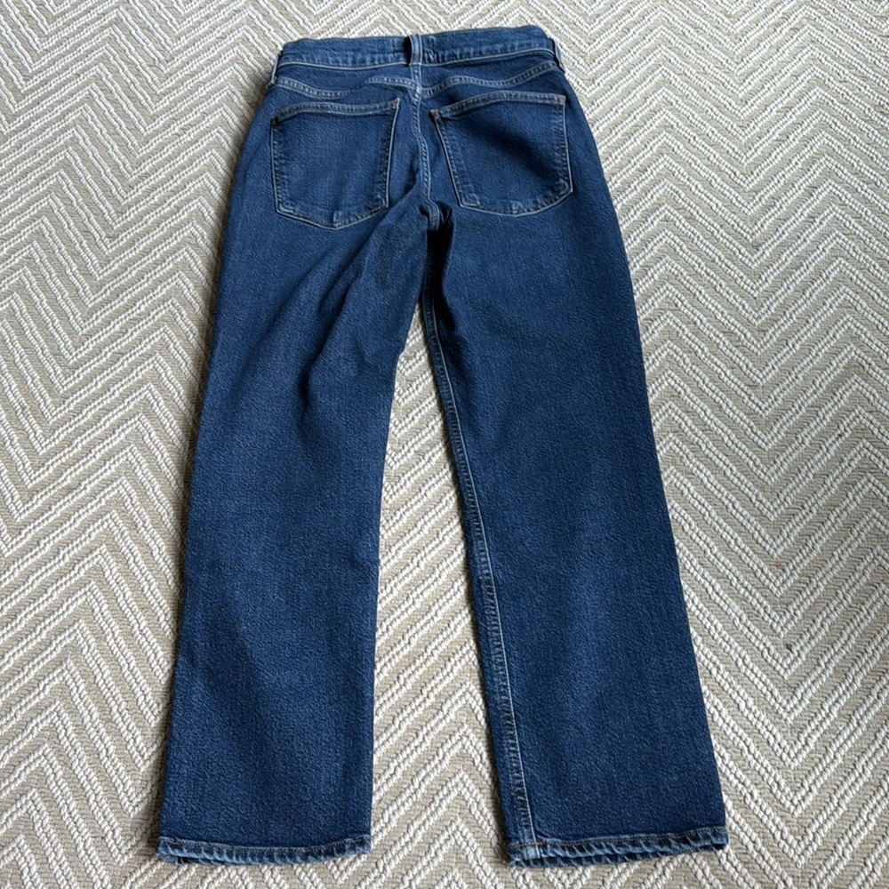 Agolde Dark Blue Straight-Leg Jeans - Picture 2 of 4